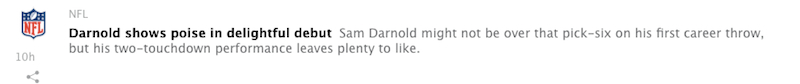 Illustration for article titled Sam Darnold Fills The NFL's Poise-Shaped Hole